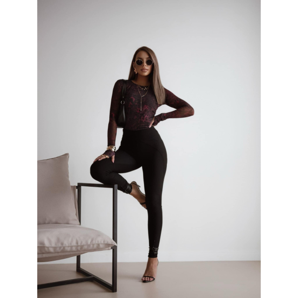 Legginsy modelujące / BRYCZES PRĄŻEK BLACK / Double Push / Wysoki stan /  XS - S - M - L - XL